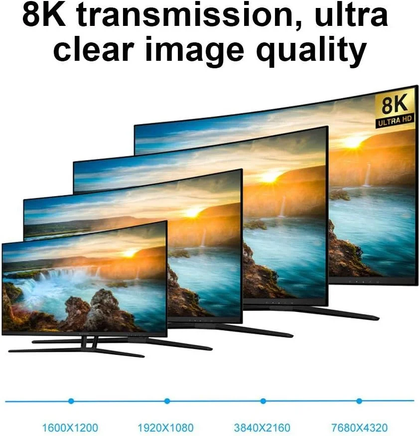 کابل HDMI، کابل HDMI پرسرعت 8K، کابل خروجی همگام سازی صوتی و تصویری با رزولوشن 7680X4320، اتصال و پخش آسان، برای کامپیوترها، گیرنده های دیجیتال، PS3، پروژکتورها (2 متری) کابل HDMI، کابل HDMI پرسرعت 8K، کابل خروجی همگام سازی صوتی و تصویری با رزولوشن 7680X4320، اتصال و پخش آسان، برای کامپیوترها، گیرنده های دیجیتال، PS3، پروژکتورها (2 متری)