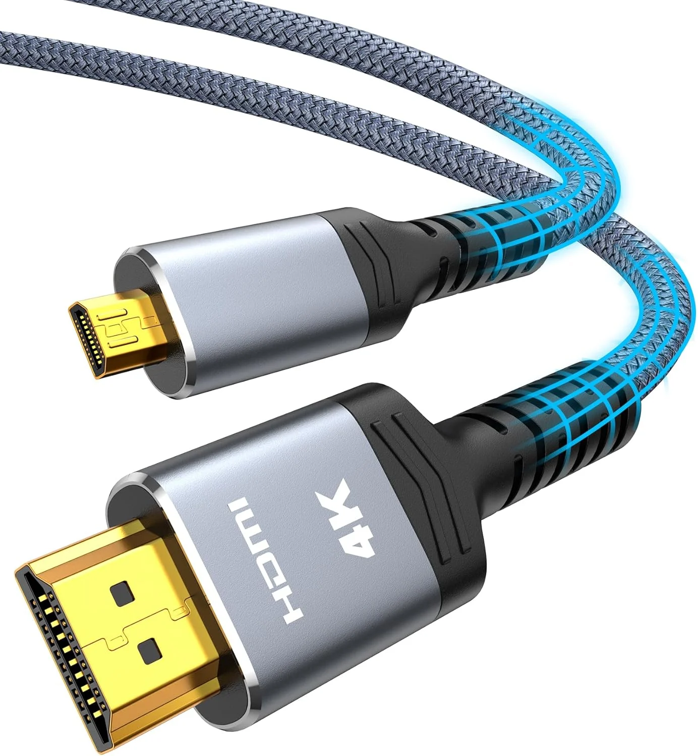 کابل میکرو HDMI به HDMI با کیفیت 4K های وینگ، طول 4.5 متر، HDR با نرخ 60 هرتز، سازگار با دوربین DSLR، رزبری پای، GoPro Hero برای اتصال به تلویزیون، لپ تاپ، کامپیوتر، مانیتور، برای ویدیو، صدا، تصویر و استریم
