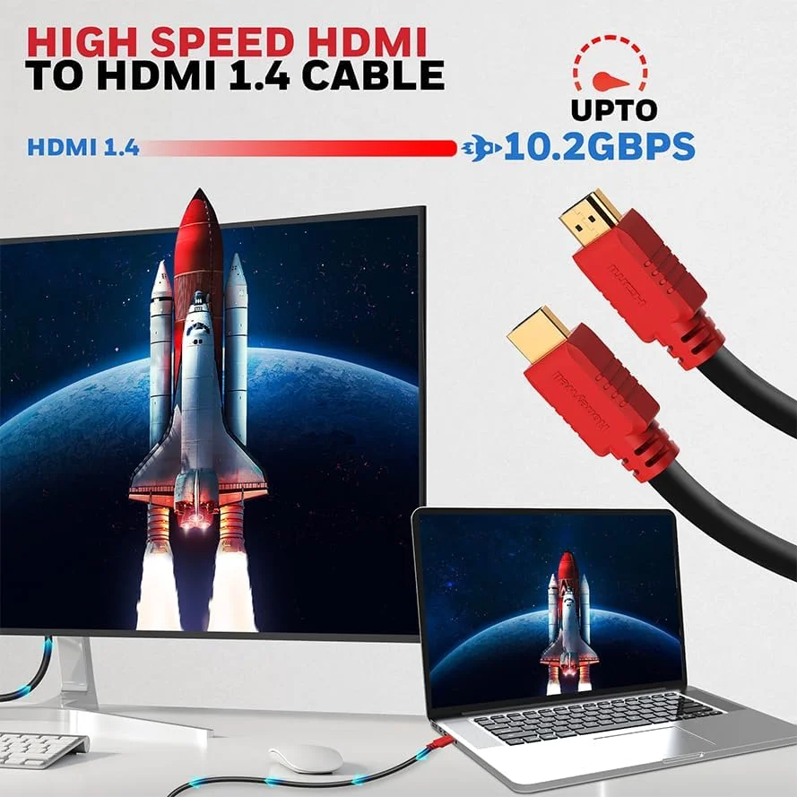 کابل HDMI هانیول v1.4 با اترنت، رزولوشن 3D/4Kx2K Ultra HD، طول 3 متر، سرعت انتقال 10.2 گیگابیت بر ثانیه، سازگار با تمام دستگاه های HDMI لپ تاپ، کامپیوتر، تلویزیون، ست تاپ باکس، کنسول بازی - مشکی