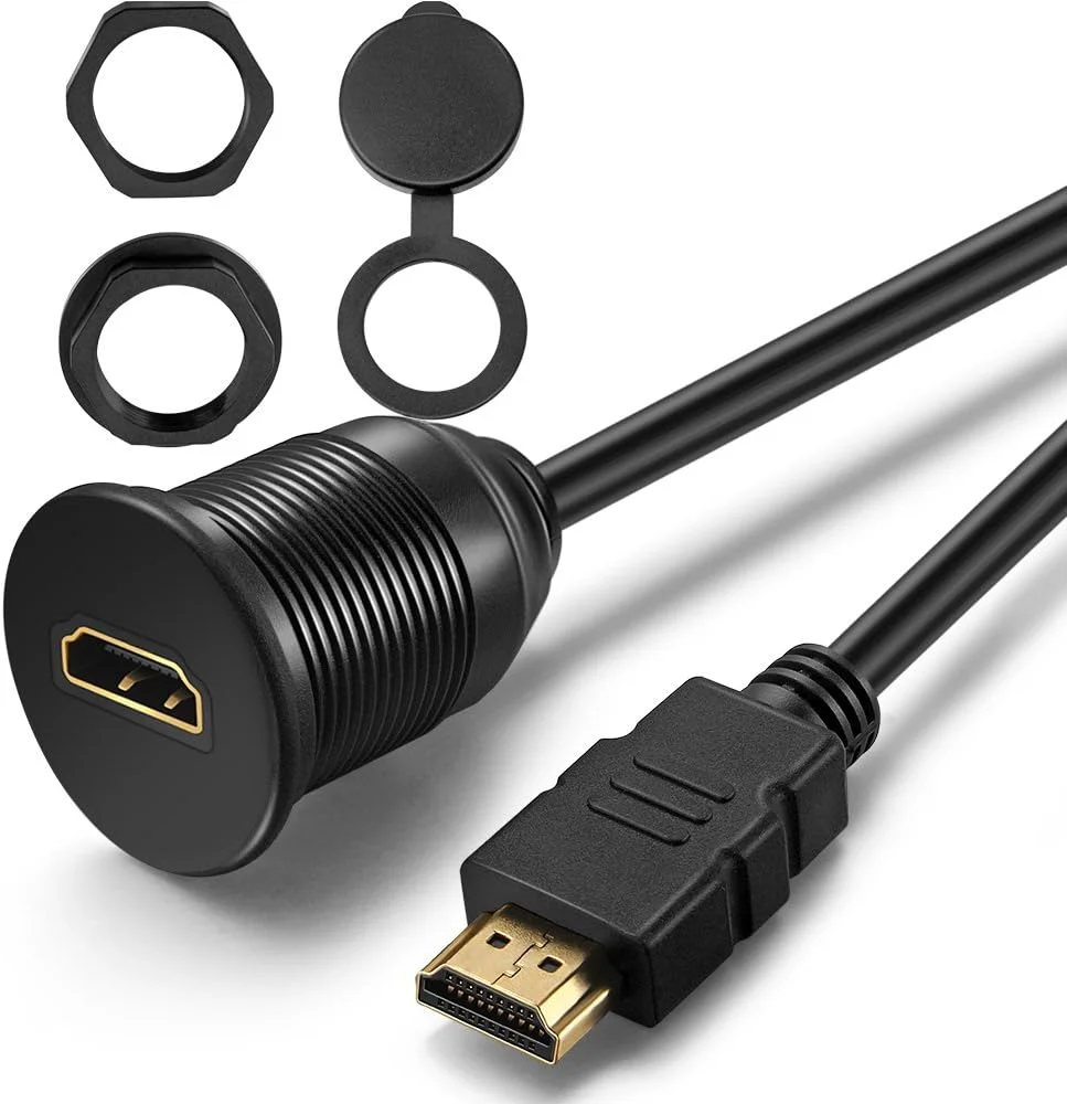 کابل پنل HDMI با نصب همسطح - 1 متر، کابل افزایش طول HDMI برای نصب روی داشبورد خودرو، قایق و موتورسیکلت
