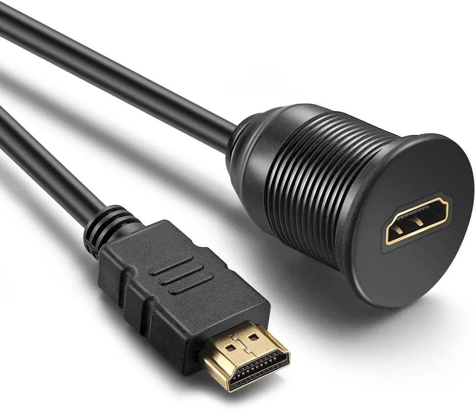 کابل پنل HDMI با نصب همسطح - 1 متر، کابل افزایش طول HDMI برای نصب روی داشبورد خودرو، قایق و موتورسیکلت
