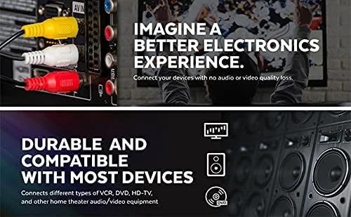 کابل صوتی/تصویری RCA با روکش طلا iMBAPrice طول 3 فوت