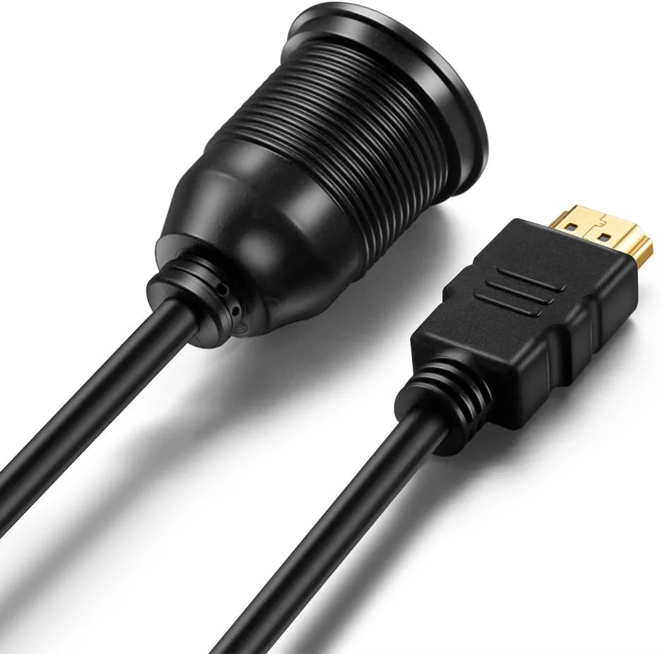 کابل پنل HDMI با نصب همسطح - 1 متر، کابل افزایش طول HDMI برای نصب روی داشبورد خودرو، قایق و موتورسیکلت