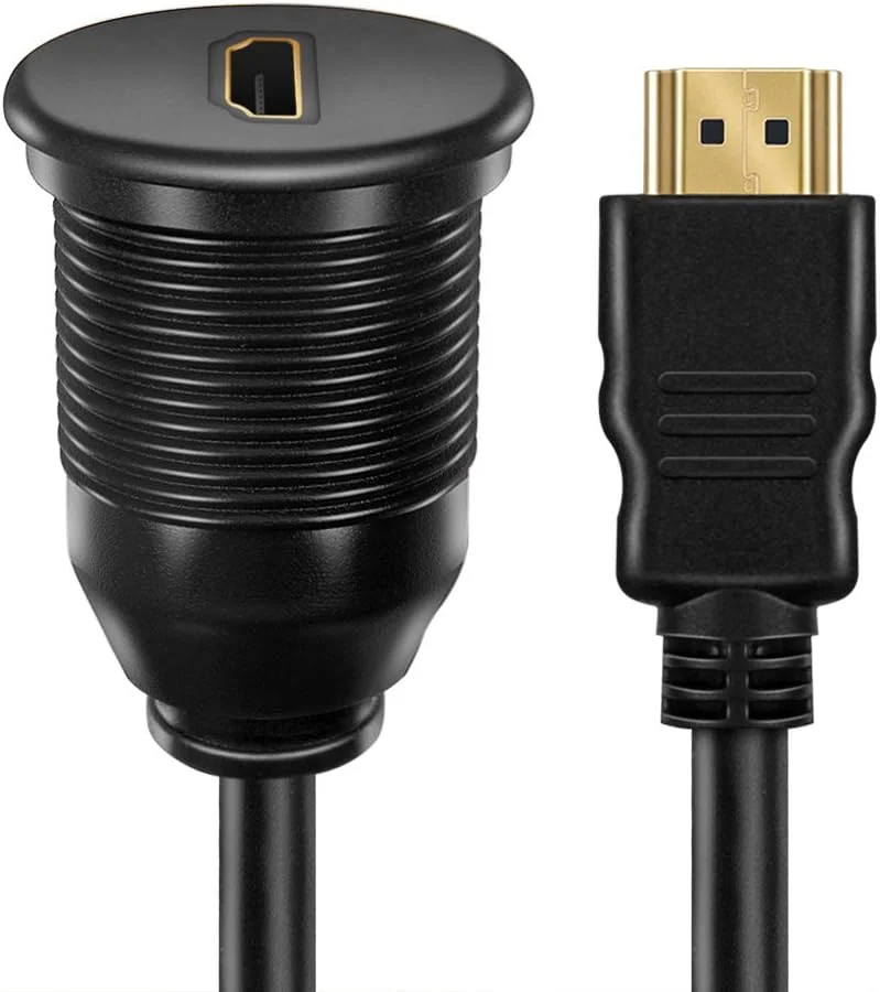 کابل پنل HDMI با نصب همسطح - 1 متر، کابل افزایش طول HDMI برای نصب روی داشبورد خودرو، قایق و موتورسیکلت