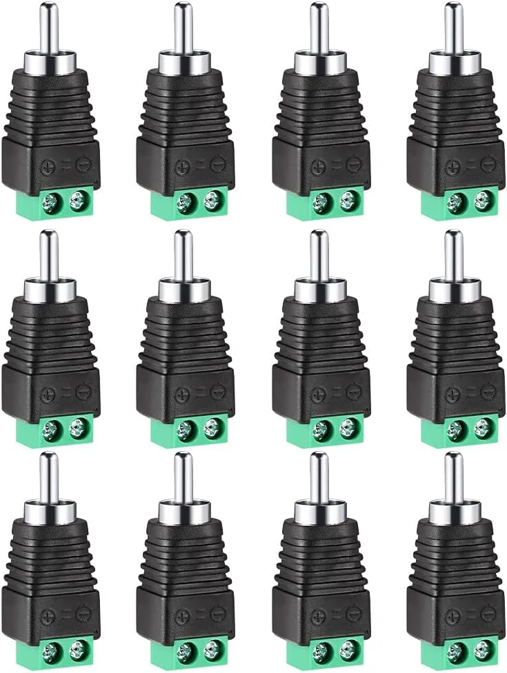 اتصال دهنده ترمینال پیچی RCA به AV Xwell، آداپتور صوتی کابل RCA، کانکتورهای سیم بلندگوی صوتی/تصویری مبدل بدون لحیم پلاگین نر RCA فونو