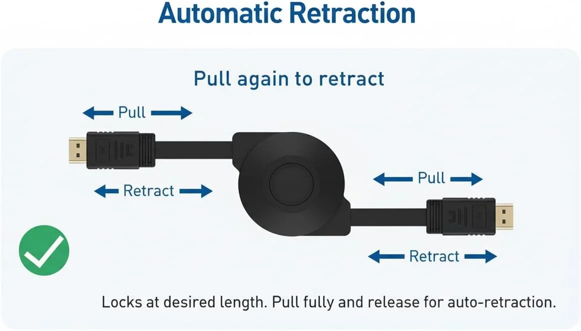 کابل HDMI 2.0 جمع شونده به طول 1.5 متر با رزولوشن 4K کابل HDMI 2.0 جمع شونده به طول 1.5 متر با رزولوشن 4K