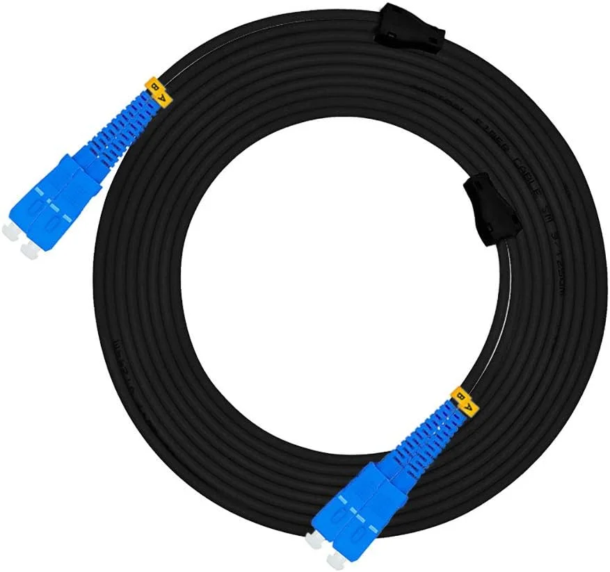 کابل فیبر نوری SC به SC دوبلکس زره پوش 30 متری مناسب فضای باز 9/125 SM