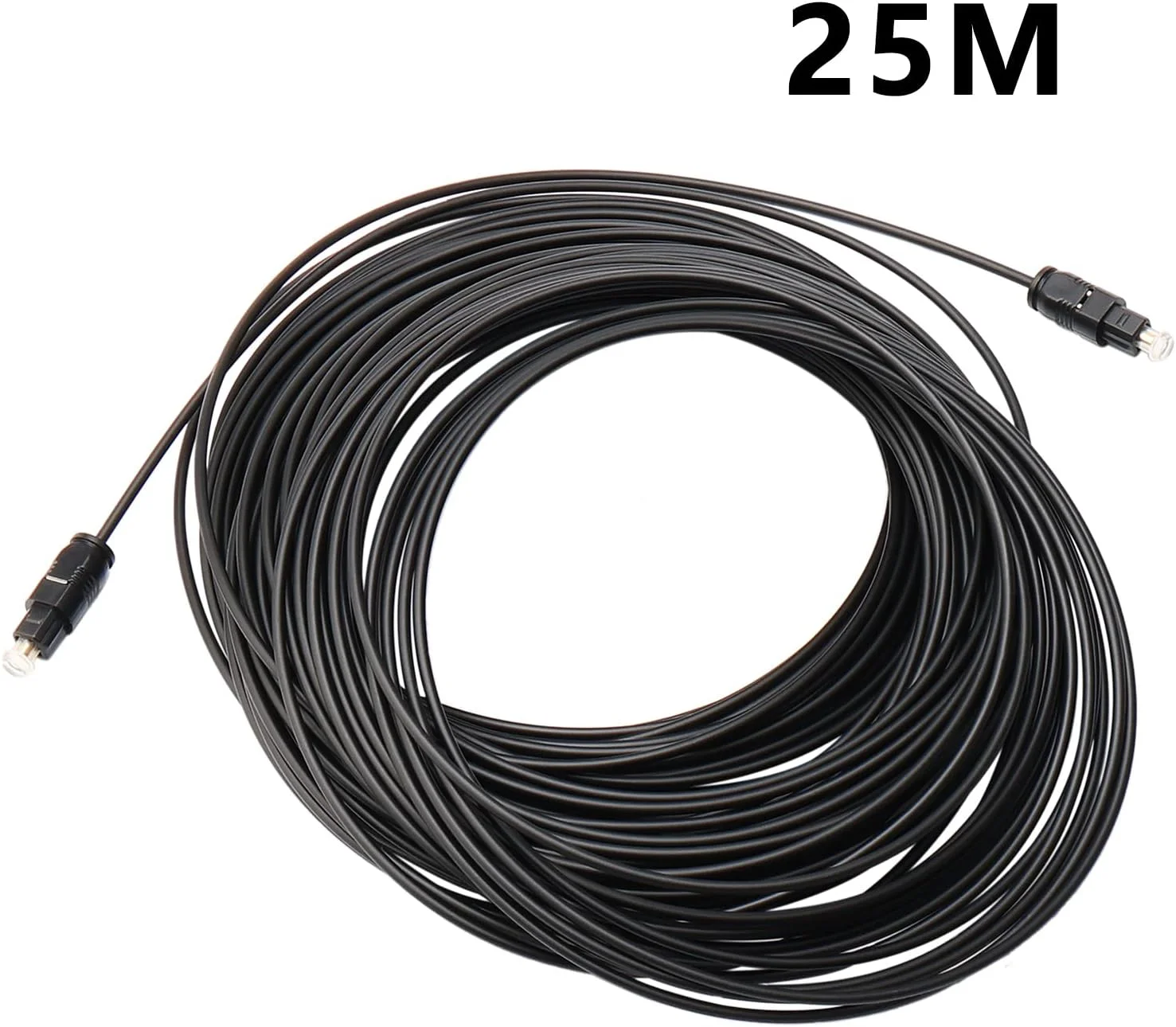 کابل صوتی و تصویری JIUWU 25 متری فیبر نوری دیجیتال مشکی SPDIF TosLink