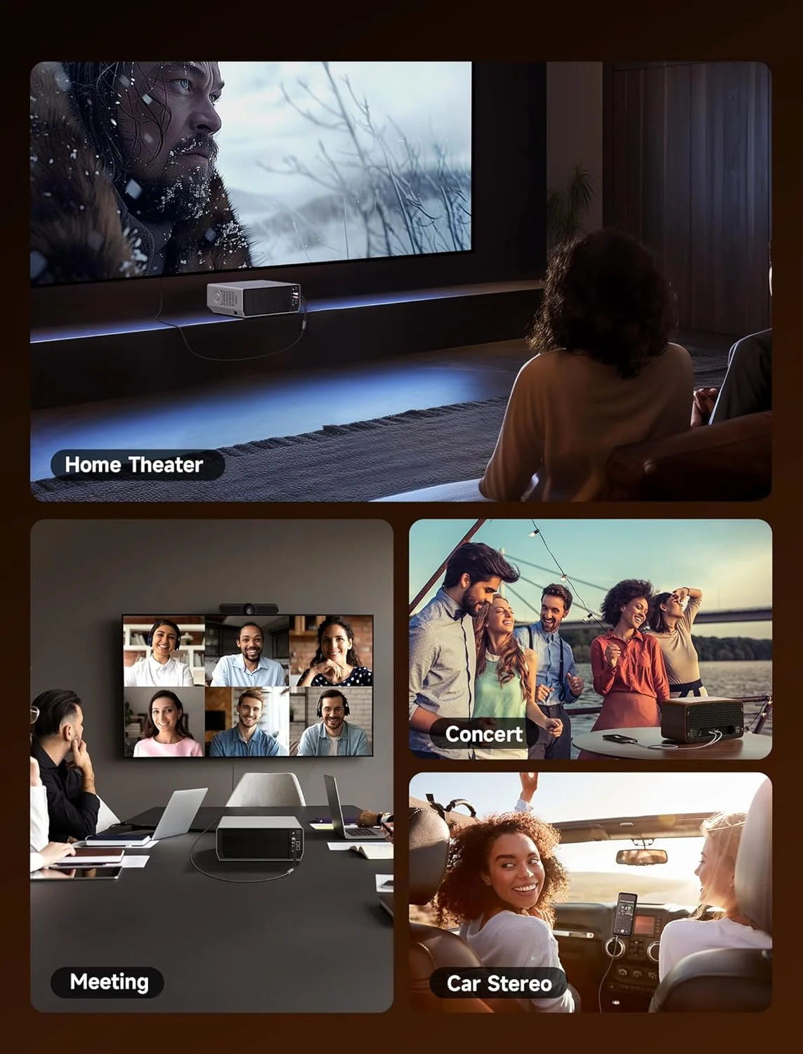 کابل RCA به 3.5 میلی‌متری JSAUX طول 2 متر، تبدیل کننده جک هدفون نر به نر Aux به RCA با روکش نایلونی بافته شده 1/8 برای تلفن‌های هوشمند، MP3، تبلت‌ها، بلندگوها، تلویزیون‌های HD - خاکستری