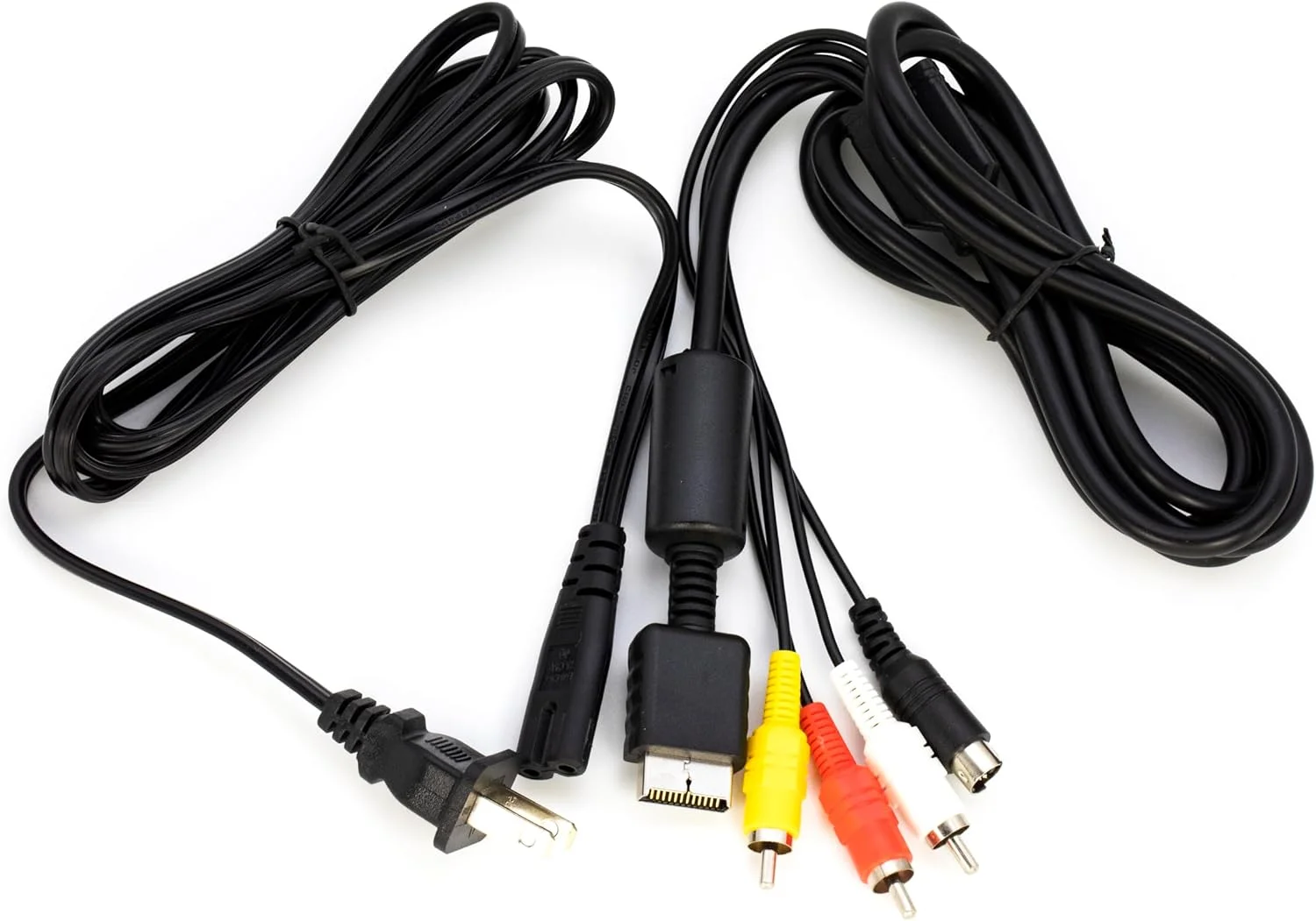کابل صوتی و تصویری کامپوزیت AV RCA و S-Video (1.8 متر) + کابل برق (1.5 متر) برای پلی استیشن PS1 PS2 PS3