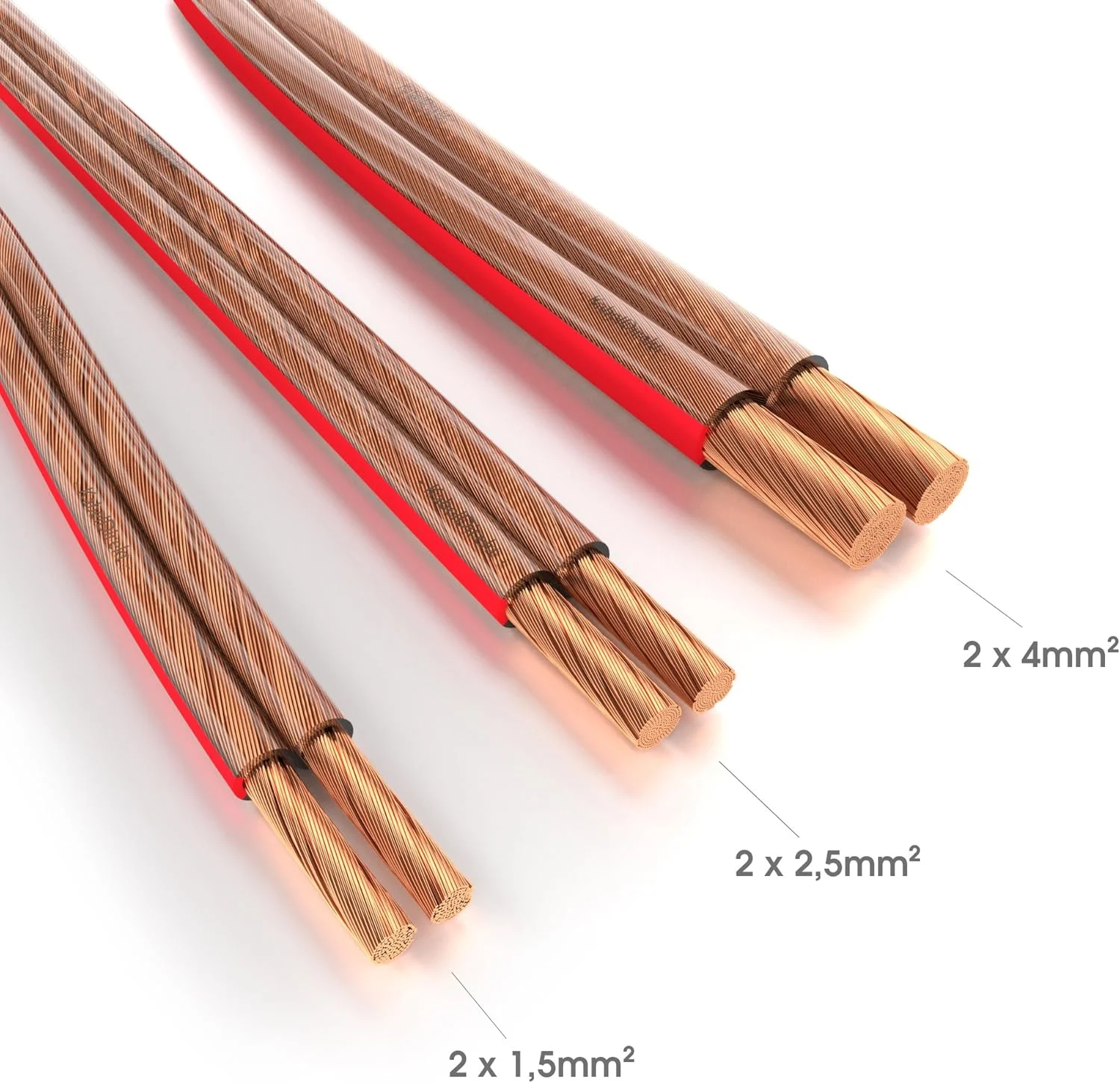 کابل بلندگوی صوتی استریو KabelDirekt - مس خالص - ساخت آلمان - 2x1.5mm² - 10 متر - (برای بلندگوهای HiFi و سیستم های صدای فراگیر، مس خالص، با علامت گذاری قطبیت)