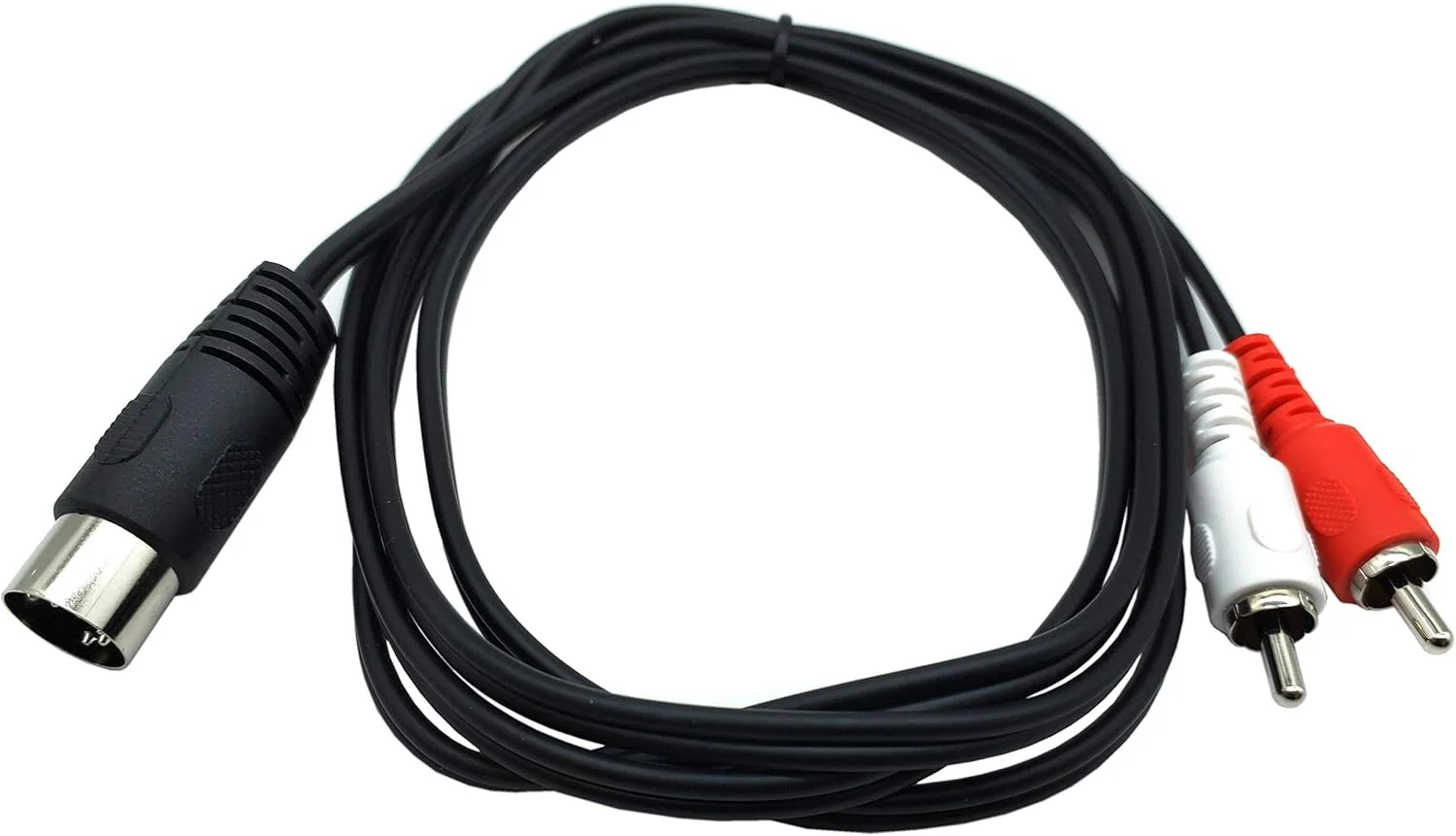 کابل DIN 5 پین به RCA، کابل آداپتور صوتی 5 پین DIN نر به 2 RCA نر 1.5 متری برای سیستم های استریو Electrophonic Bang & Olufsen، Naim، Quad