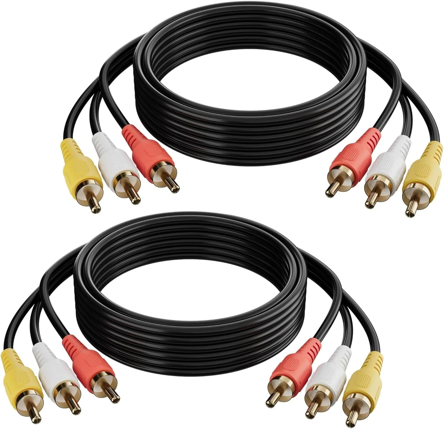 کابل صوتی و تصویری 3 RCA طول 1.8 متر - بسته 2 عددی