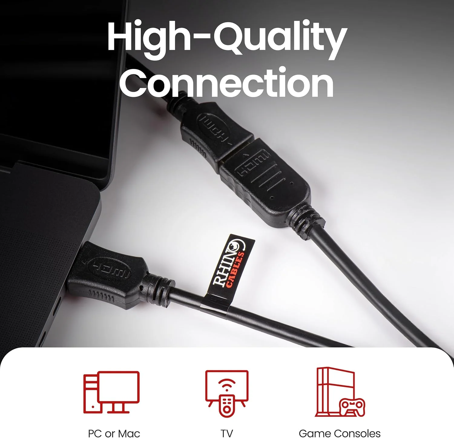 کابل افزایش طول استریو جک 3.5 میلی متری طلایی rhinocables | کابل نر به ماده | سازگار با تبلت ها، تلفن ها و هدفون ها | اتصال صوتی ایمن | 10 متر، مشکی