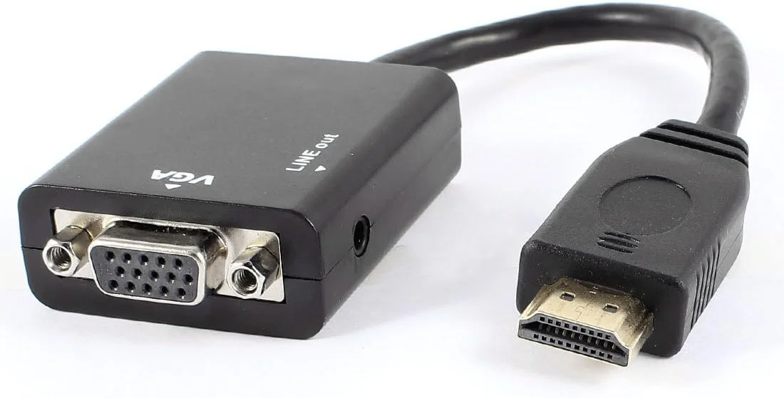 آداپتور کابل HDMI به VGA ویدیو 3.5 میلی متری صدا 1080P برای مانیتور کامپیوتر HDTV