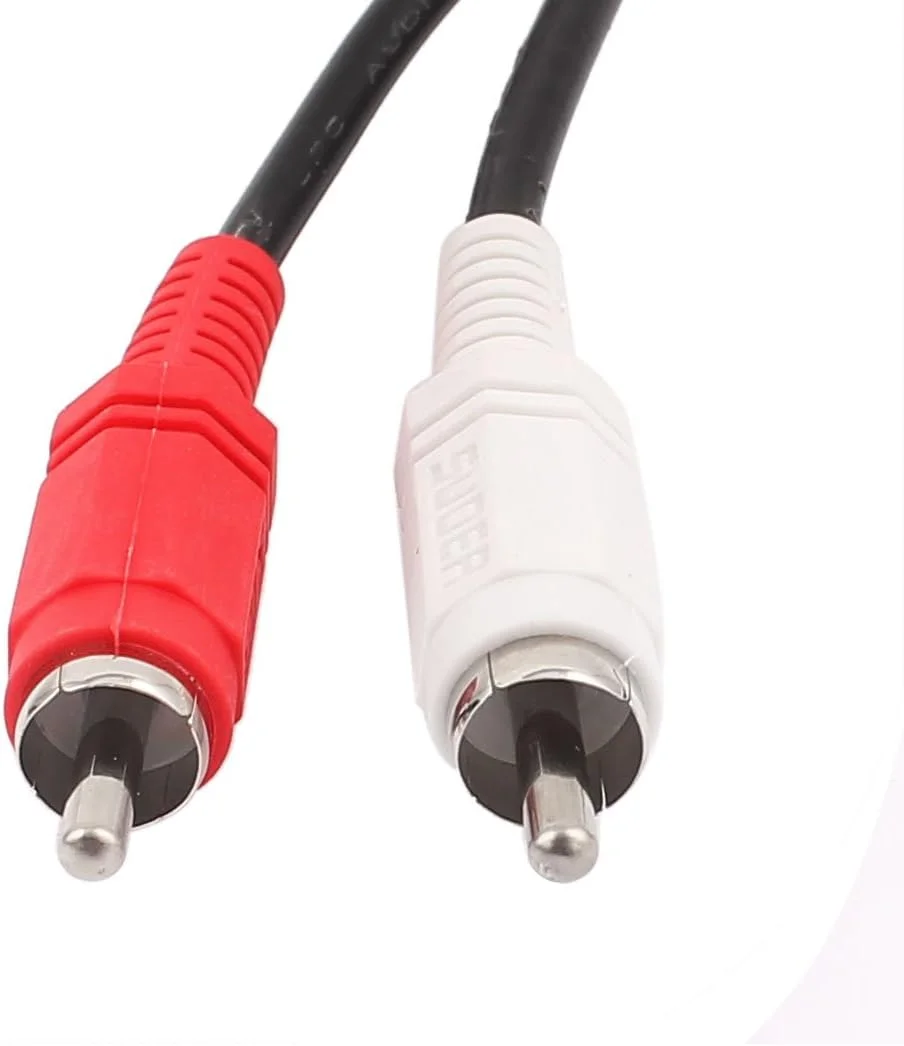 کابل افزایش طول صدا و تصویر AV آداپتور RCA نر به نر دوتایی Ruilogod، 3 متر، مشکی