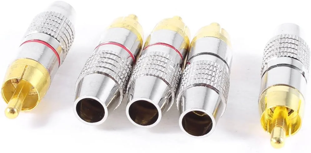 ۵ عدد کانکتور آداپتور کابل قفل شونده RCA صوتی و تصویری نر ۵ عدد کانکتور آداپتور کابل قفل شونده RCA صوتی و تصویری نر