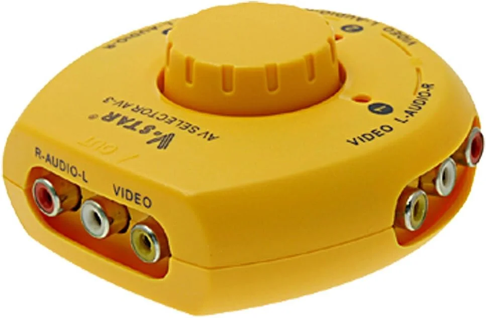 جعبه تقسیم کننده 4 طرفه صدا و تصویر بازی AV به همراه کابل RCA جعبه تقسیم کننده 4 طرفه صدا و تصویر بازی AV به همراه کابل RCA