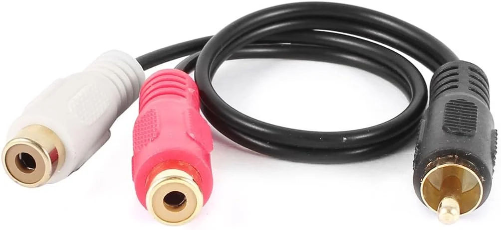 تبدیل کننده RCA یک نری به 2 مادگی آداپتور کابل صوتی تصویری AV تبدیل کننده RCA یک نری به 2 مادگی آداپتور کابل صوتی تصویری AV