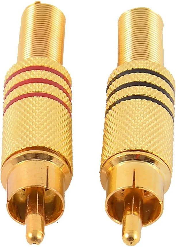 آداپتور RCA نر فنری فلزی، اتصال دهنده کابل صوتی و تصویری AV، بسته 5 عددی