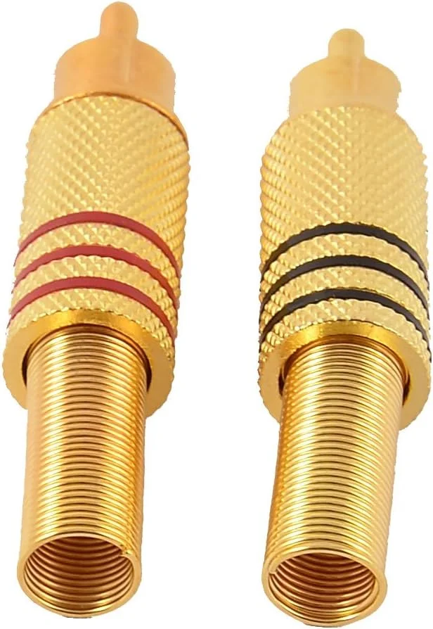 آداپتور RCA نر فنری فلزی، اتصال دهنده کابل صوتی و تصویری AV، بسته 5 عددی