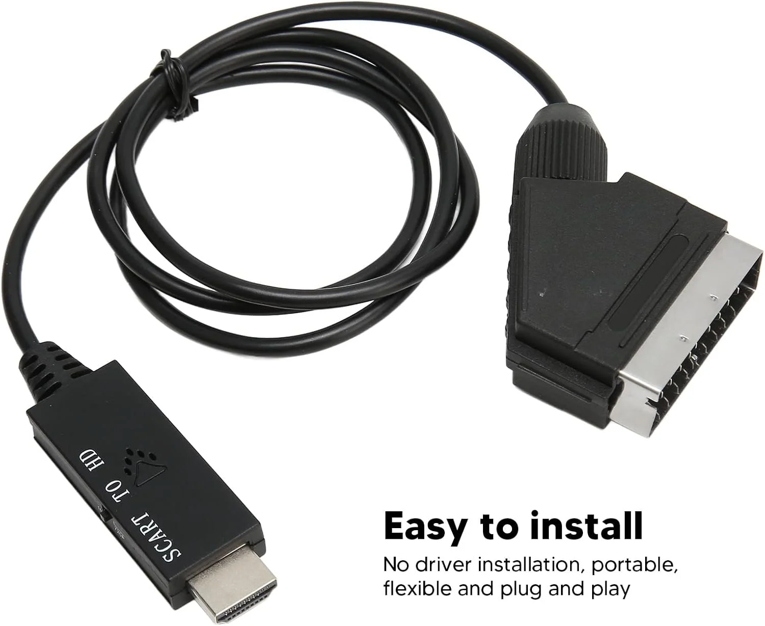 کابل SCART به HD، آداپتور تبدیل SCART به HDMI1.3 با کابل برق USB برای صدا و تصویر، سیم تبدیل SCART به HDMI