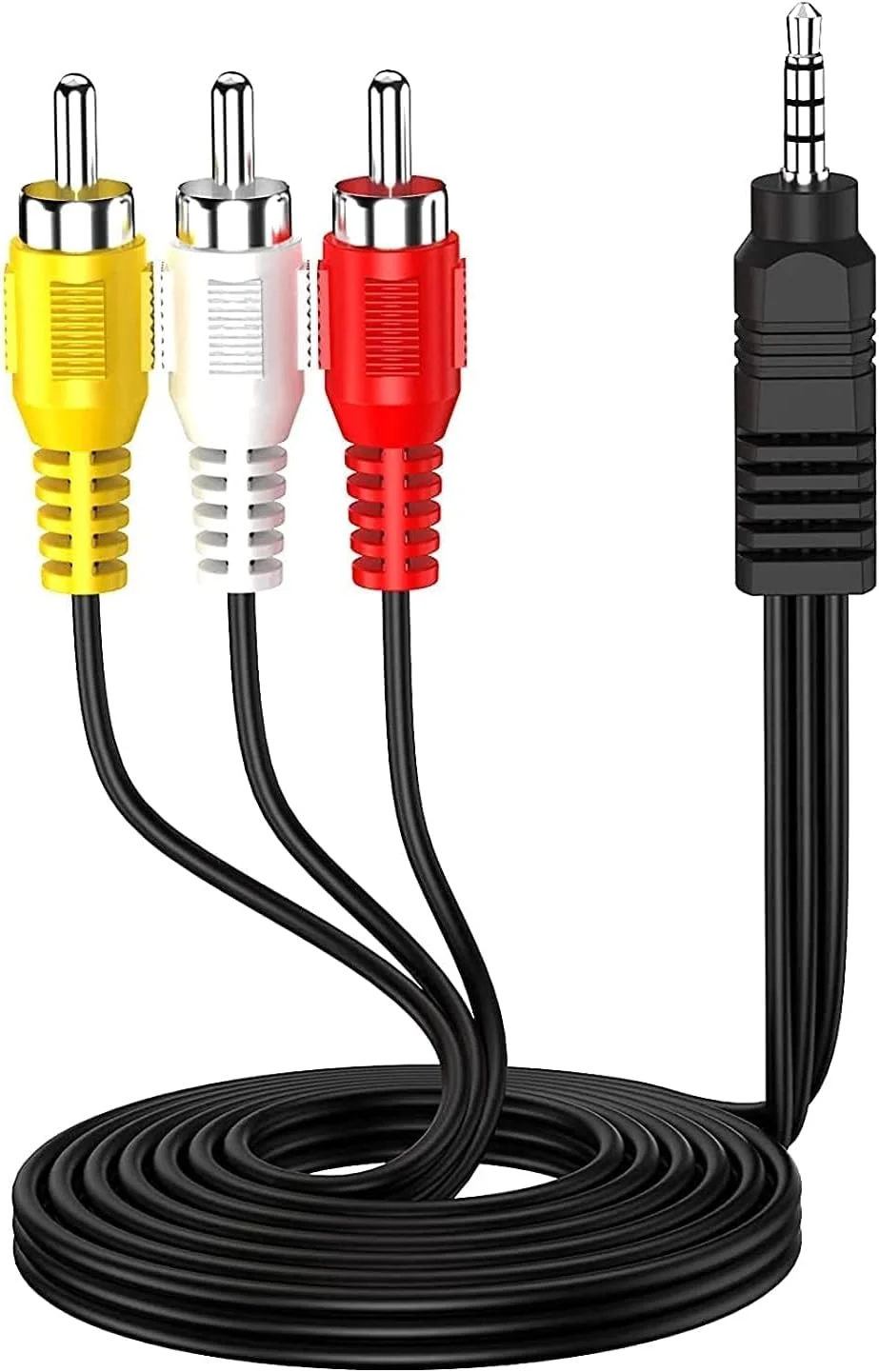 کابل صوتی و تصویری شیواکس 1.5 متری RCA - AUX 3.5 میلی متری به 3RCA AV با سر بزرگ و روکش طلا برای سینمای خانگی، تلویزیون های HD، کنسول های بازی و سیستم های Hi-Fi