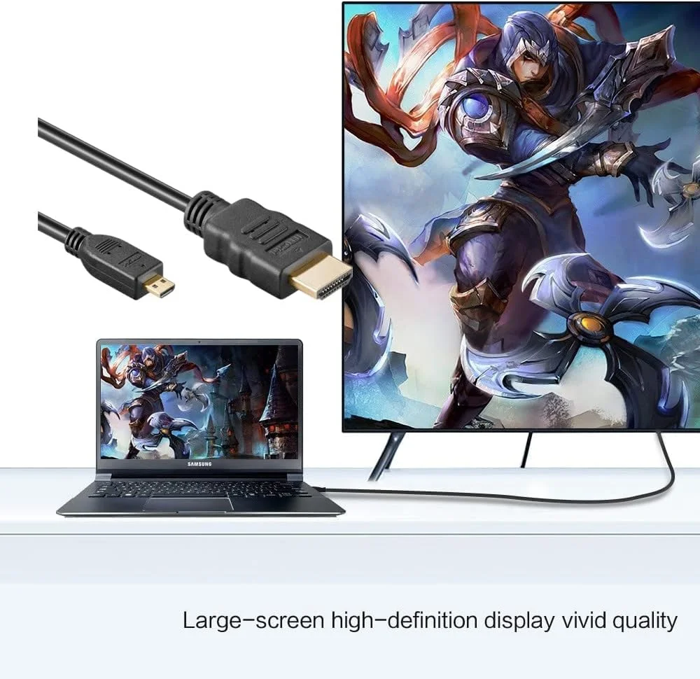 کابل میکرو HDMI به HDMI اسکیدو، پشتیبانی از اترنت، 3D، 4K HDR و ARC تا 4K@60Hz 18Gbps برای دوربین های اکشن/Gopro و دوربین فیلمبرداری، 1.5 متر (مشکی)