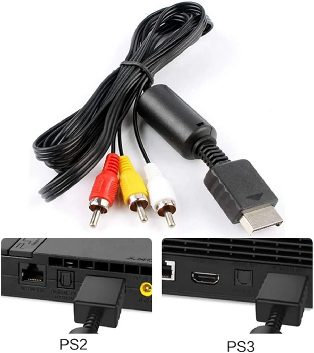 کابل صوتی و تصویری چند منظوره SKEIDO به RCA برای کنسول بازی سونی PS2 PS3 PlayStation و لوازم جانبی کامپیوتر