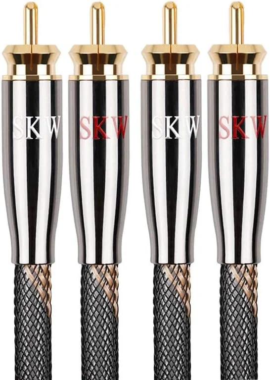 کابل صوتی استریو دیجیتال SKW، کابل کواکسیال 2RCA نر به 2RCA نر، کابل صوتی استریو Y برای سیستم HiFi، آداپتور مبدل ساب ووفر، تجهیزات DJ، تقویت کننده تلویزیون، بلندگو، سینمای خانگی - 1 متر