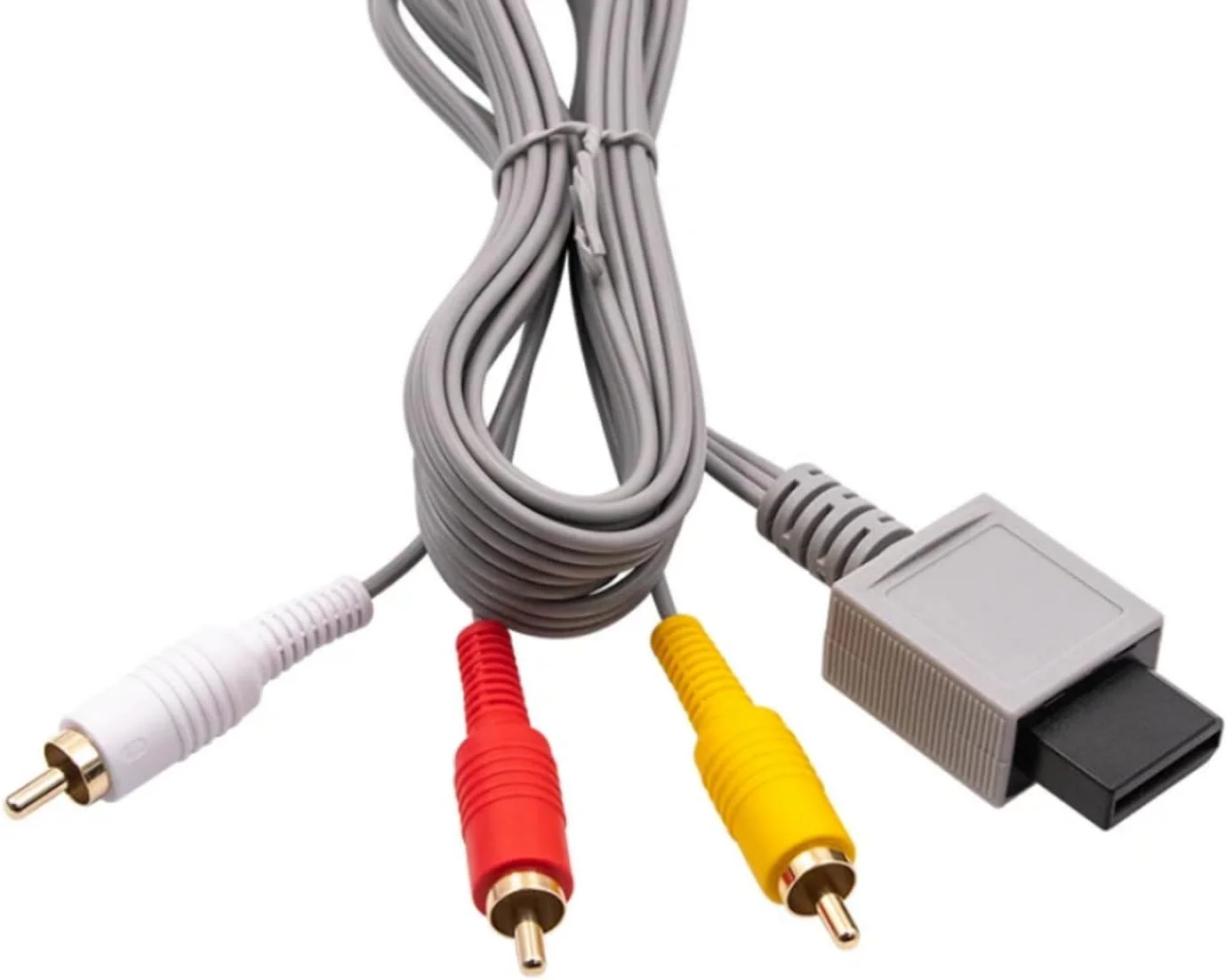 کابل 1.8 متری 3 RCA برای کنسول نینتندو Wii، کابل صوتی و تصویری AV کامپوزیت 480p با روکش طلایی 3RCA