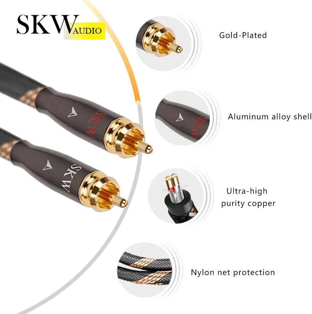 کابل صوتی استریو دیجیتال SKW، کابل کواکسیال 2RCA نر به 2RCA نر، کابل صوتی استریو Y برای سیستم HiFi، آداپتور مبدل ساب ووفر، تجهیزات DJ، تقویت کننده تلویزیون، بلندگو، سینمای خانگی - 1 متر کابل صوتی استریو دیجیتال SKW، کابل کواکسیال 2RCA نر به 2RCA نر، کابل صوتی استریو Y برای سیستم HiFi، آداپتور مبدل ساب ووفر، تجهیزات DJ، تقویت کننده تلویزیون، بلندگو، سینمای خانگی - 1 متر