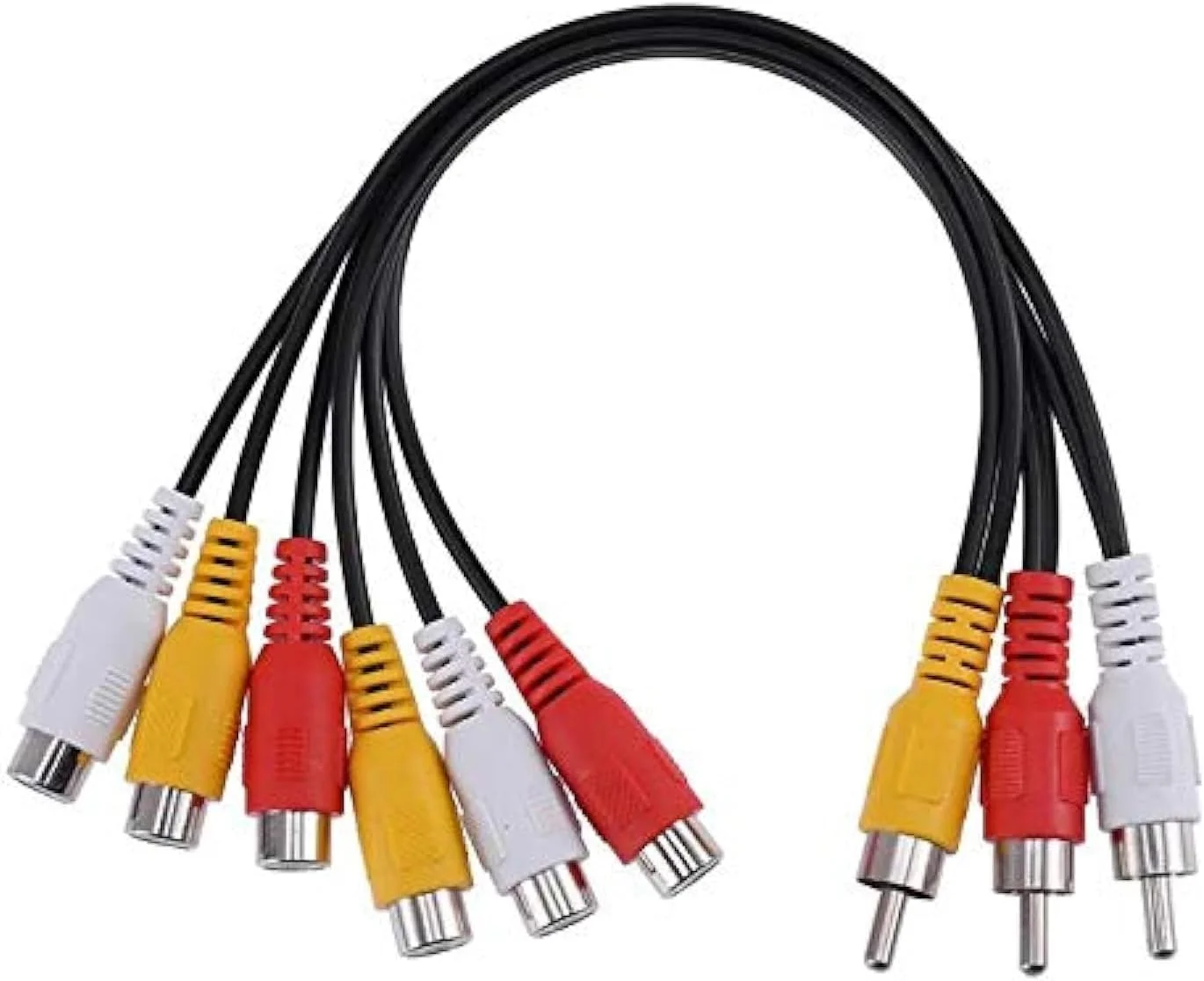 کابل RCA نر به مادگی، اسپلیتر صدا و تصویر AV، مناسب برای تلویزیون، DVD Player و اسپلیتر ویدیو HD-TV (3 نَر - 6 مادگی)