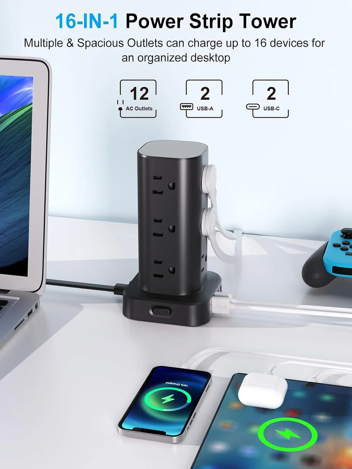 محافظ برق 16 پورت با کابل 1.8 متری