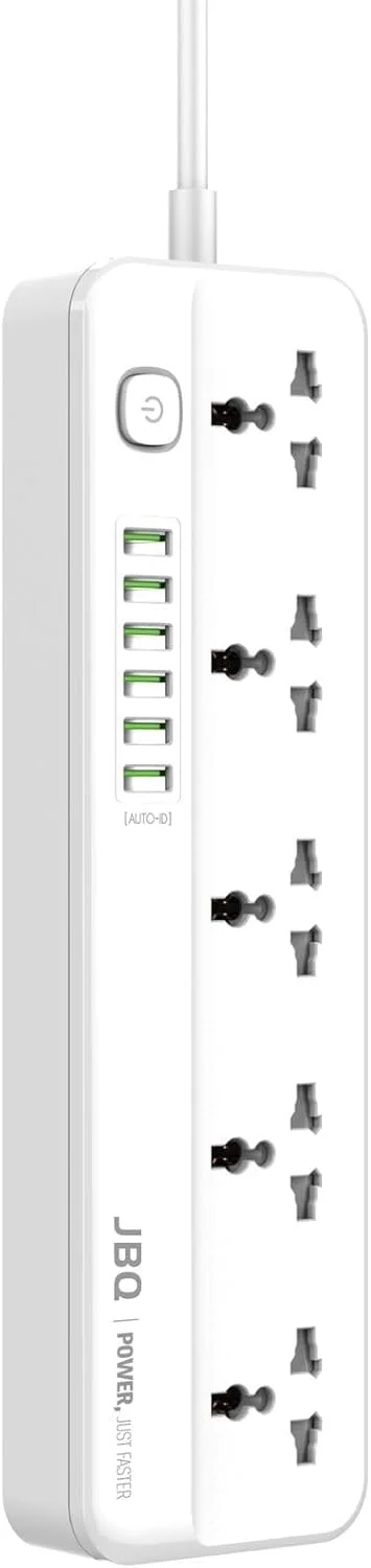 محافظ برق چند منظوره JBQ با 5 پریز و 6 پورت USB با قابلیت شناسایی خودکار - سری Defender مدل SC5614