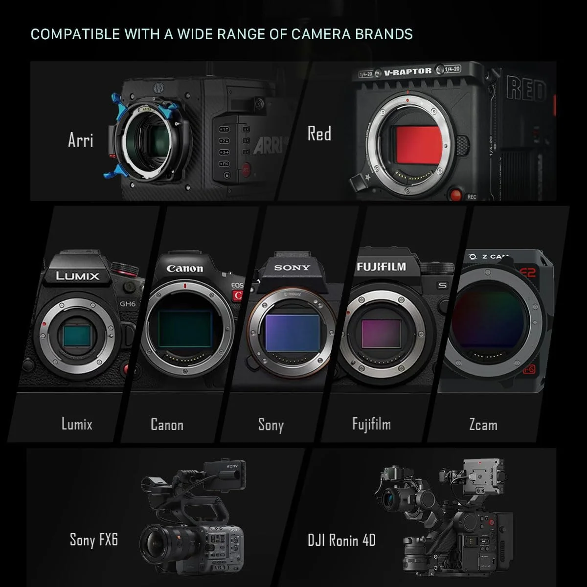 ریگ شانه‌ای سبک وزن Tilta | تاشو | آلیاژ آلومینیوم درجه هوانوردی | رهاسازی سریع دوگانه | مانت راد 15 میلی‌متری/ آداپتور ریل NATO | سازگار با Manfrotto/Arca | TA-LSR-B