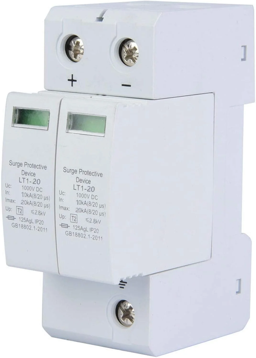 دستگاه محافظت از ولتاژ 2 پل 2P20KA و 2P40KA DC فتوولتائیک محافظ ولتاژ پایین (2P20KA)