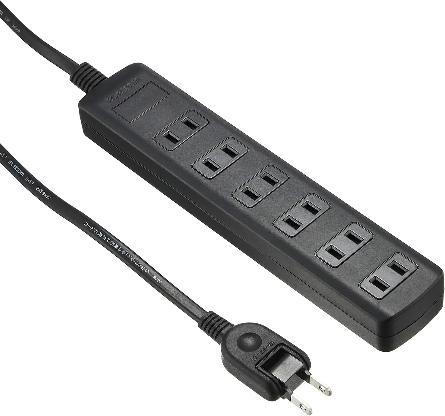 محافظ برق الکتروم با دوشاخه گردان، شش خروجی، 2.5 متری، مشکی مدل T-K1A-2625BK