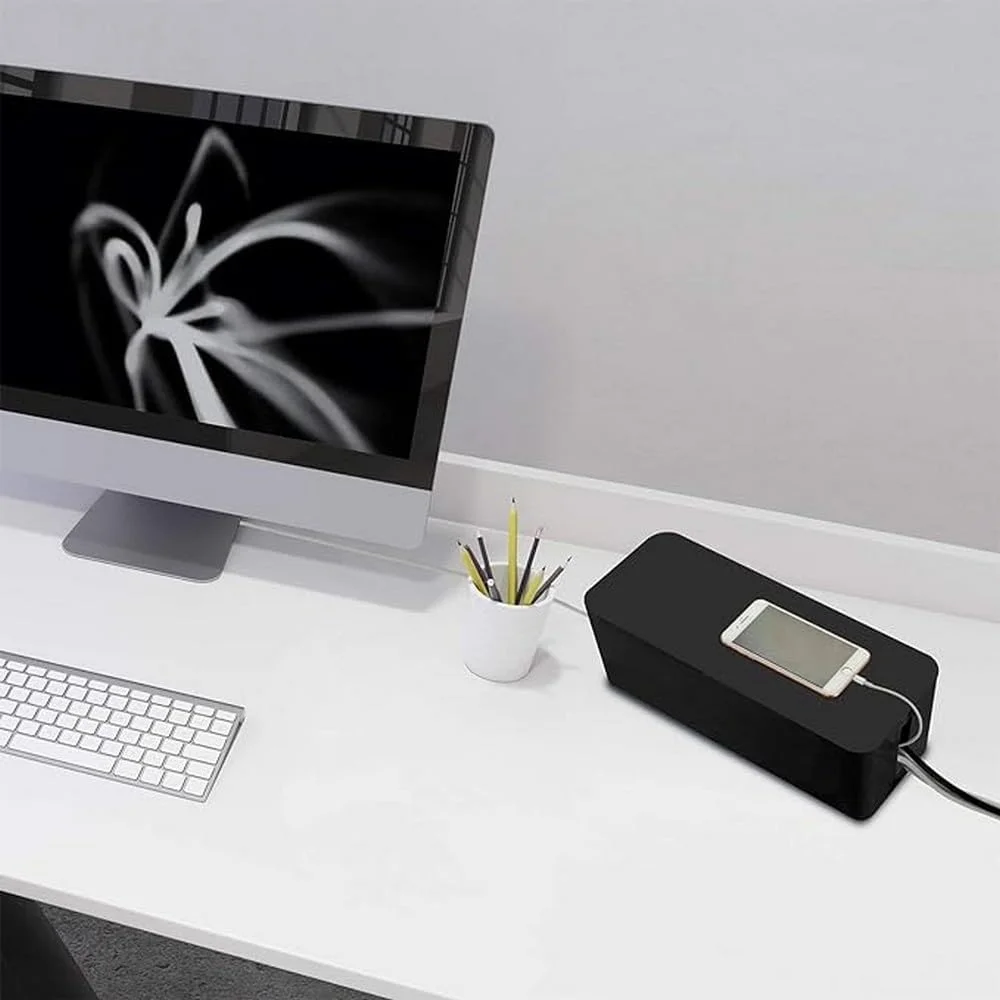 جعبه نگهداری کابل Electraline 300172 300173 با محافظ برق 6 پریز 16 آمپر، 1.5 متری، مشکی