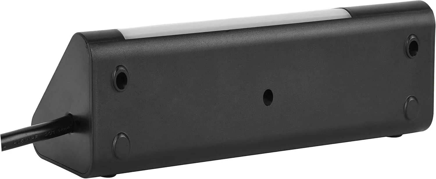 Electraline 62512، پریز برق چندگانه، سه راهی برق با 2 پورت USB و چراغ خواب LED (با کلید)، پریز چند منظوره گوشه ای برای آشپزخانه و دفتر (کابل 1.5 متری)