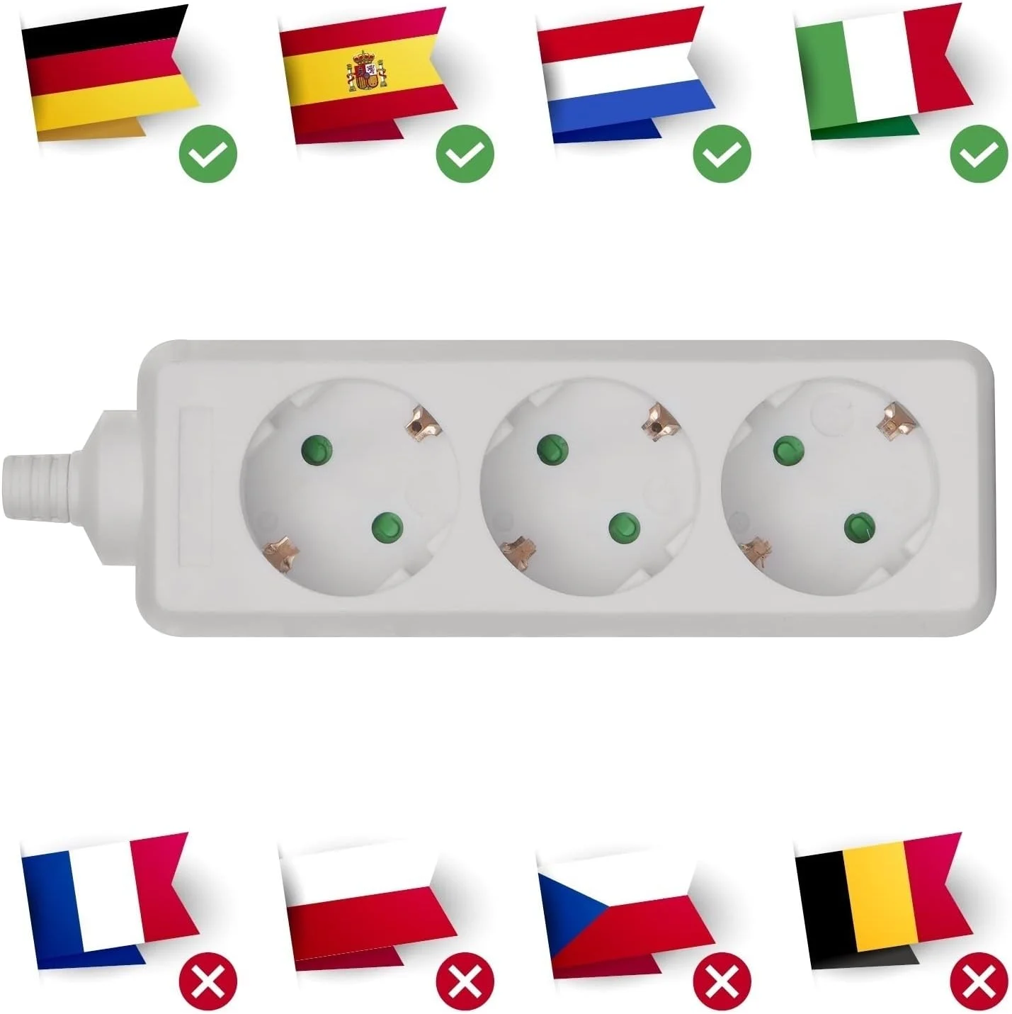 سه راهی برق بدون کابل EMOS Schuko P0320، با محافظ کودک، برای استفاده در فضای داخلی، سه راهی برق جایگزین بدون کلید