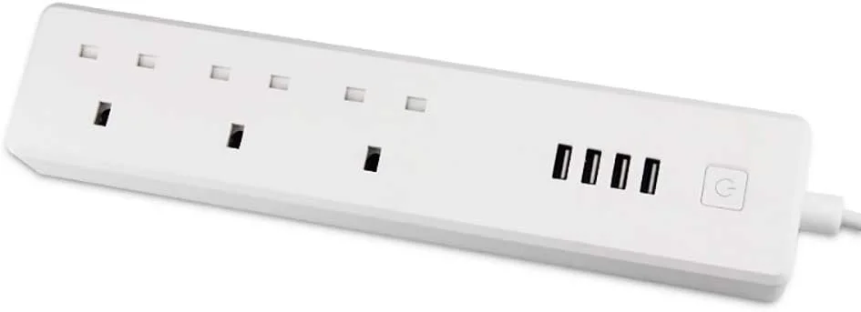 محافظ برق هوشمند، 3 پریز محافظ برق با 4 پورت USB (5V/4A)، محافظ برق وای فای، کنترل صوتی با الکسا و گوگل هوم