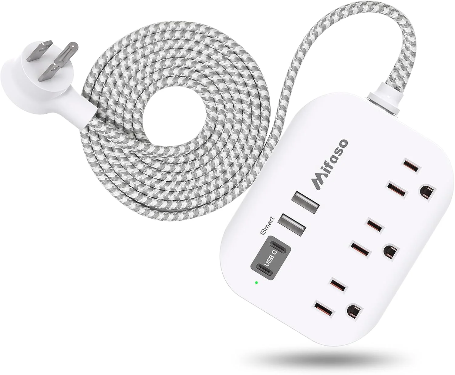 محافظ برق چند منظوره مناسب سفر دریایی با پورت USB، سیم رابط 1.8 متری تخت با خروجی های متعدد، ایستگاه شارژ USB، مناسب برای سفر