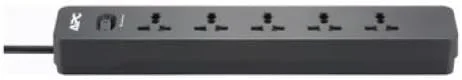 محافظ برق ضروری، دارای 5 پریز جهانی، 700 ژول، کابل 1.5 متری، دوشاخه BS1363 - PME5B-MS