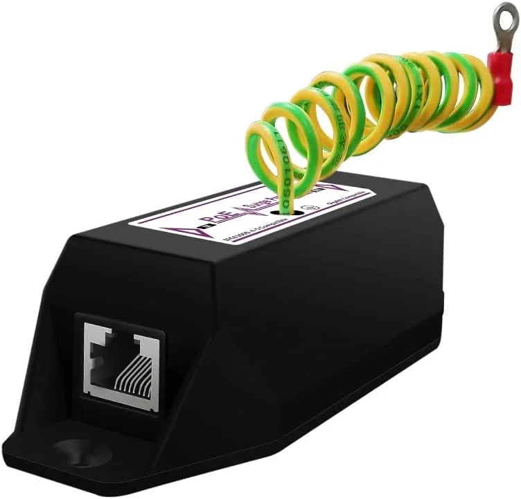 محافظ ولتاژ اترنت گیگابیتی PoE+ با قابلیت سرکوب صاعقه 10KV برای شبکه LAN CAT5/CAT6 با سرعت 10/100/1000 مگابیت بر ثانیه