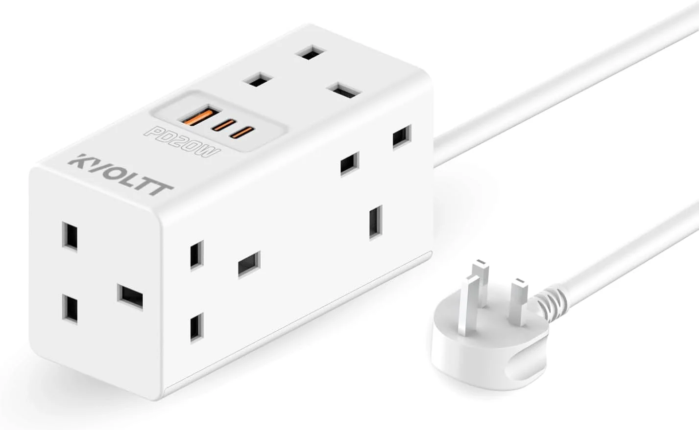سیم سیار چند راهی مکعبی با درگاه USB - کابل افزایش طول 5 راهی با درگاه های USB با توان 20 وات PD، سیم سیار برق با کابل 1.5 متری، دوشاخه افزایش طول برق و نوار سوکت افزایش طول USB با قابلیت صرفه جویی در فضا
