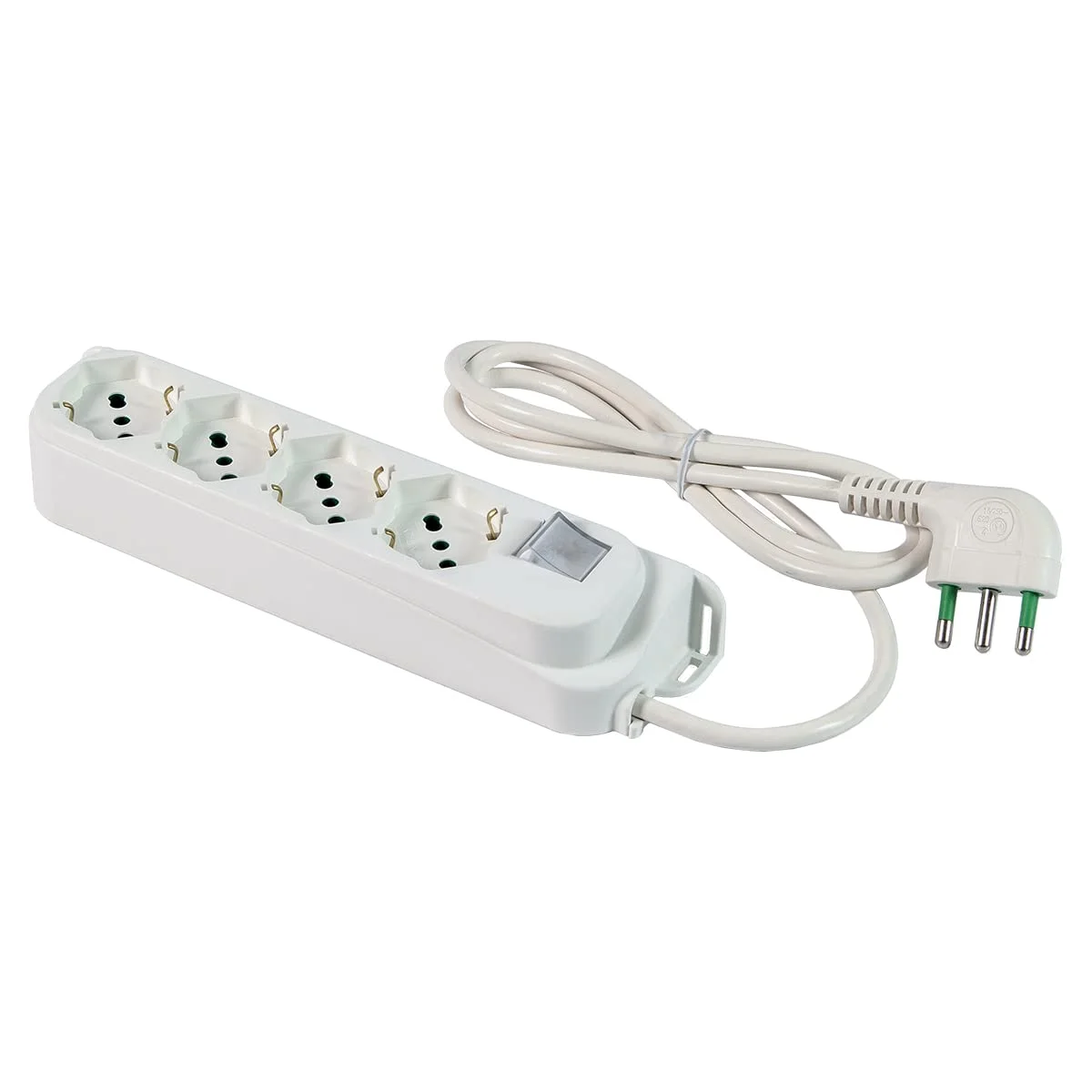 محافظ برق فانتوم 47420 مدل 4OMEGA دارای 4 پریز دو مسیره/شوکو 2P+T 16A با کابل 1.5 متری و دوشاخه بزرگ 2P+T 16A به همراه کلید چراغ دو قطبی