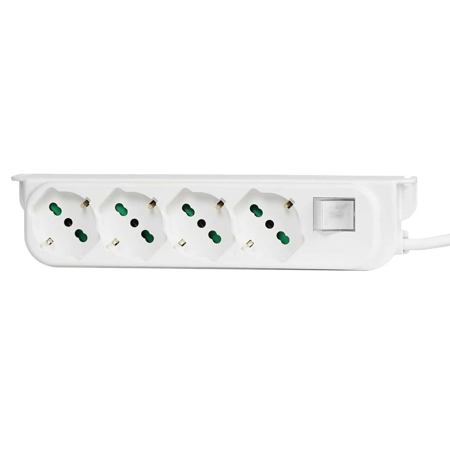 محافظ برق فانتوم 47420 مدل 4OMEGA دارای 4 پریز دو مسیره/شوکو 2P+T 16A با کابل 1.5 متری و دوشاخه بزرگ 2P+T 16A به همراه کلید چراغ دو قطبی