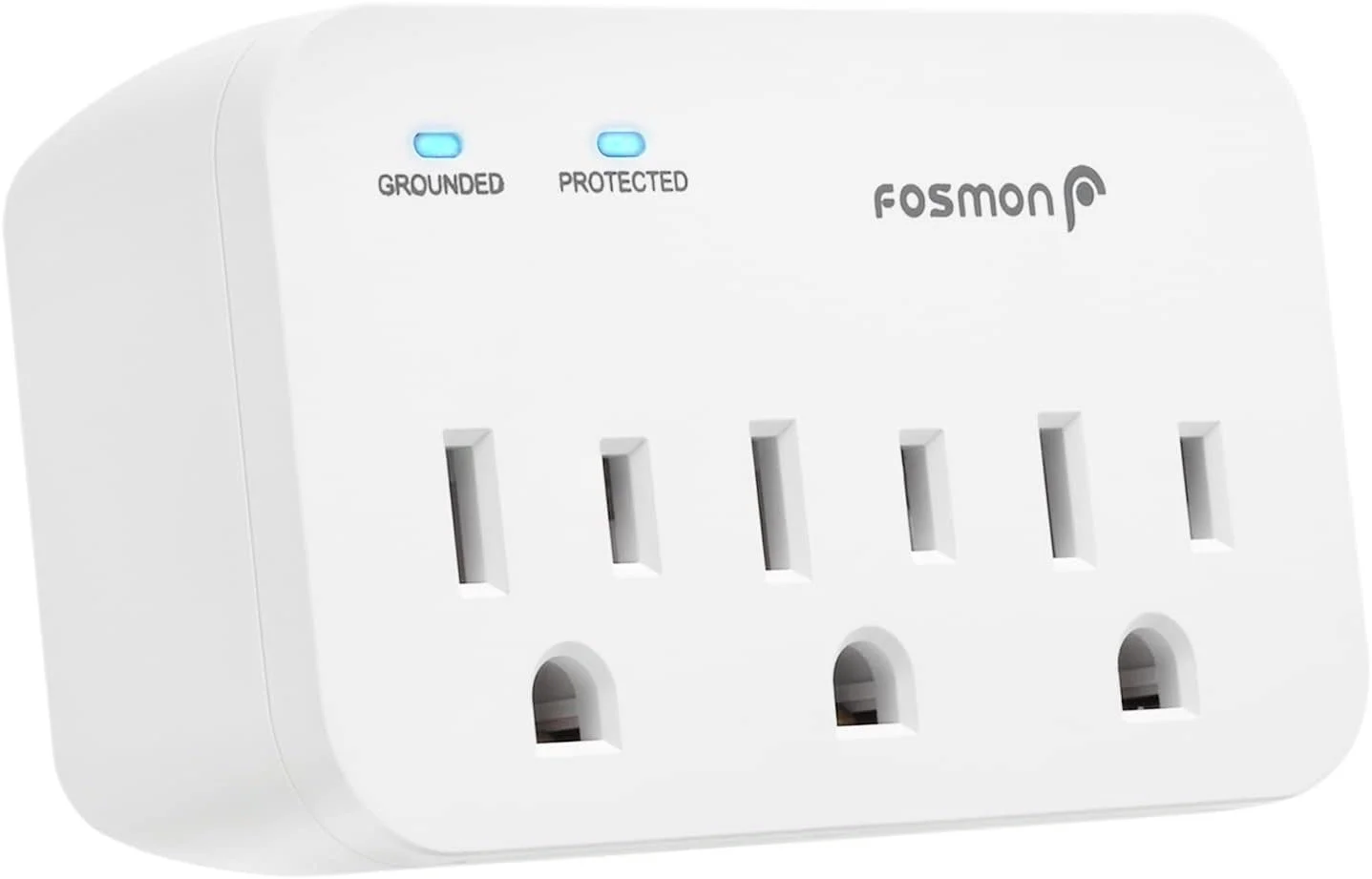 محافظ برق یخچال Fosmon - دارای 3 پریز، مناسب لوازم خانگی سنگین با ژول بالا برای یخچال، مایکروویو، ماشین لباسشویی، درب گاراژ، 1200 ژول، 1875 وات، 3 شاخه، دارای گواهی ETL