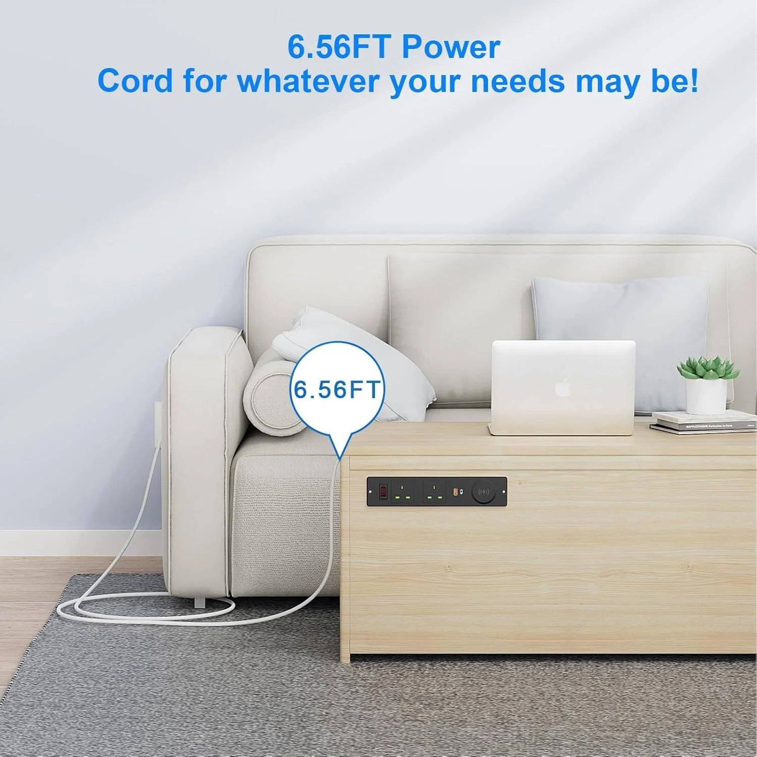 پریز برق رومیزی با USB C، چندراهی برق توکار با پورت های PD 20W USB A+C، شارژر بی سیم 15W با کلید، منبع تغذیه رومیزی، B